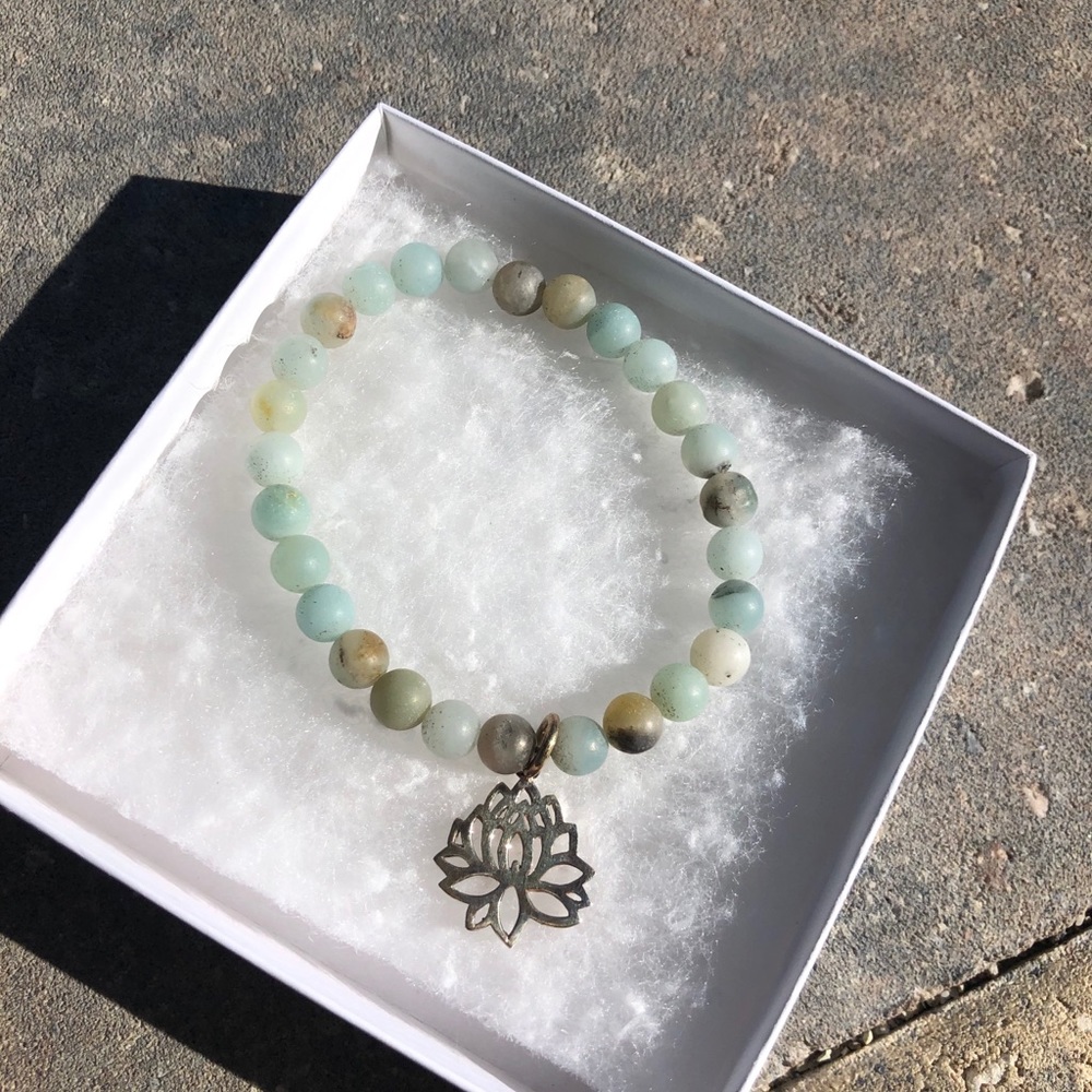 Lotus charm bracelet
